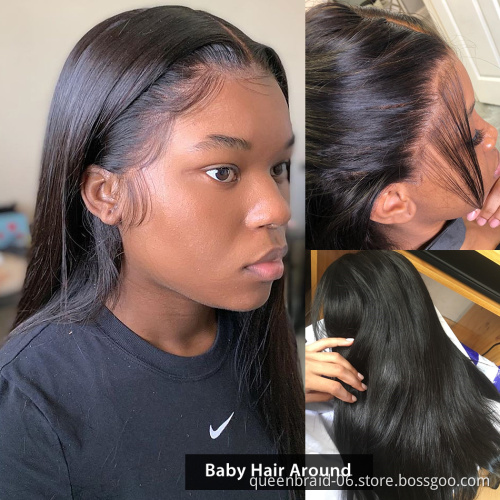 Transparent 13x4 13x6 Lace Front Human Hair Wigs Brazilian Straight Lace Frontal For Women PrePlucked 4x4 5x5 Closure Wig